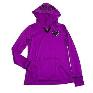 Justice girls 12Y hooded long sleeve tee shirt